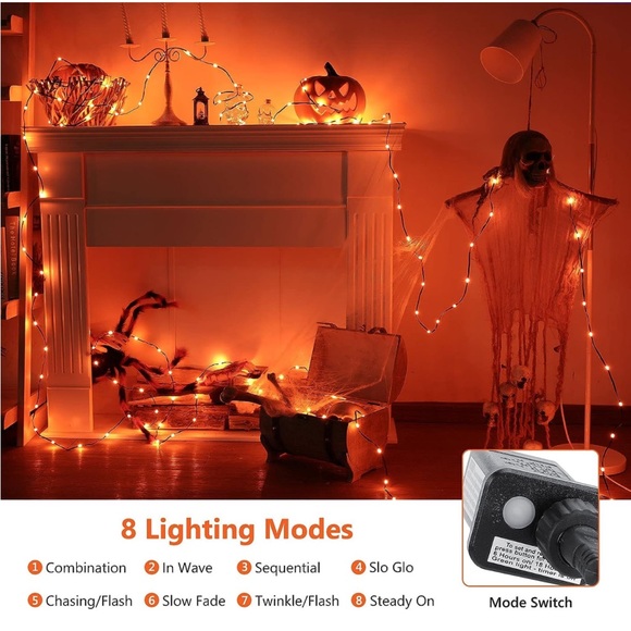 Brizled Orange Halloween LED Lights - Picture 3 of 8